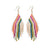 Haley Falling Lines Beaded Fringe Earrings Rainbow