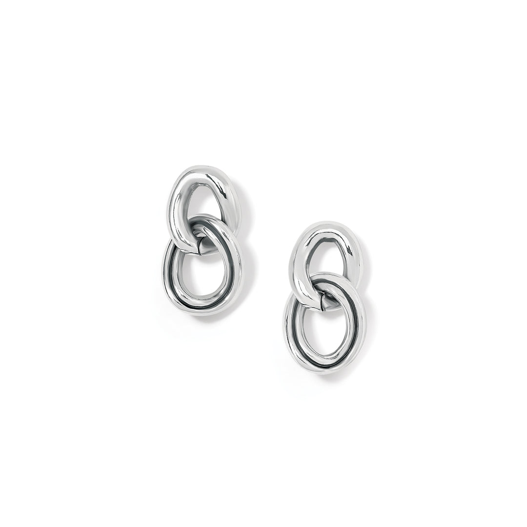 Interlock Chain Post Drop Earrings
