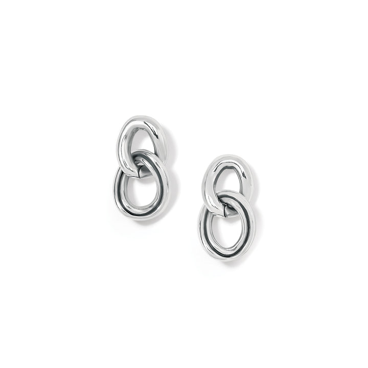 Interlock Chain Post Drop Earrings