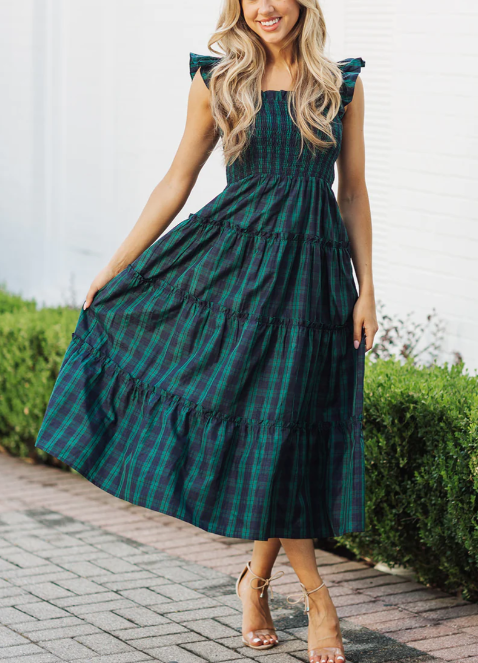 Joyce  Ruffle Strap Midi Dress