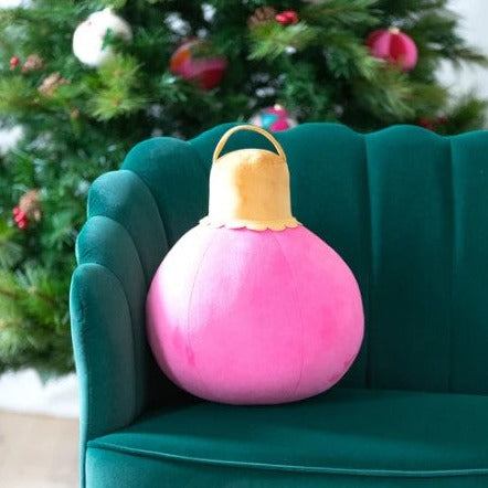 Merry Bauble Large Pillow Pink
