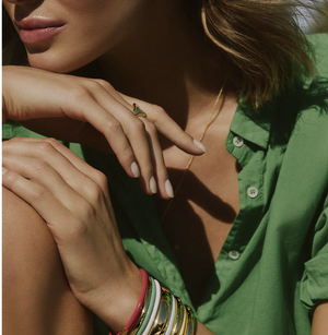 Gorjana Paseo Enamel Cuff - Light Turquoise