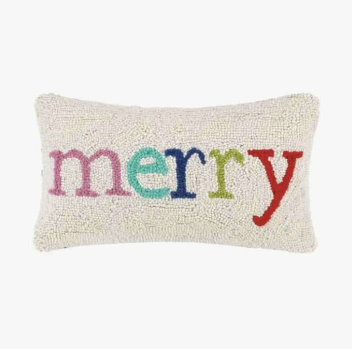 Merry Multi Christmas Hook Pillow