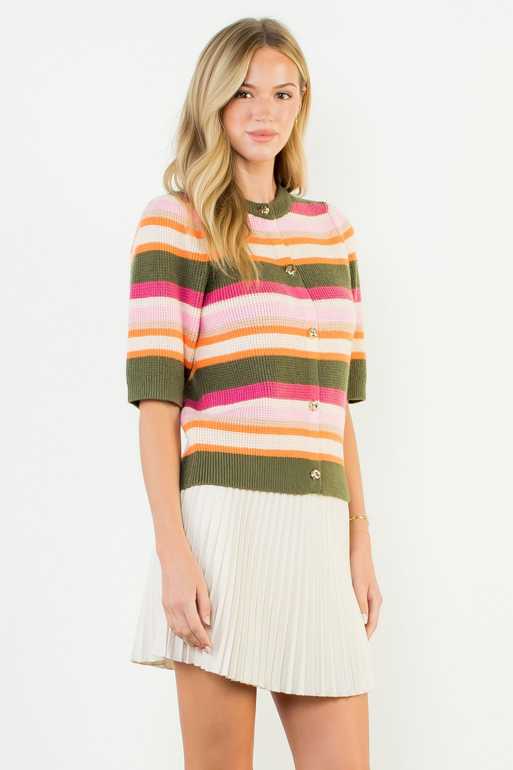 margot striped cardi