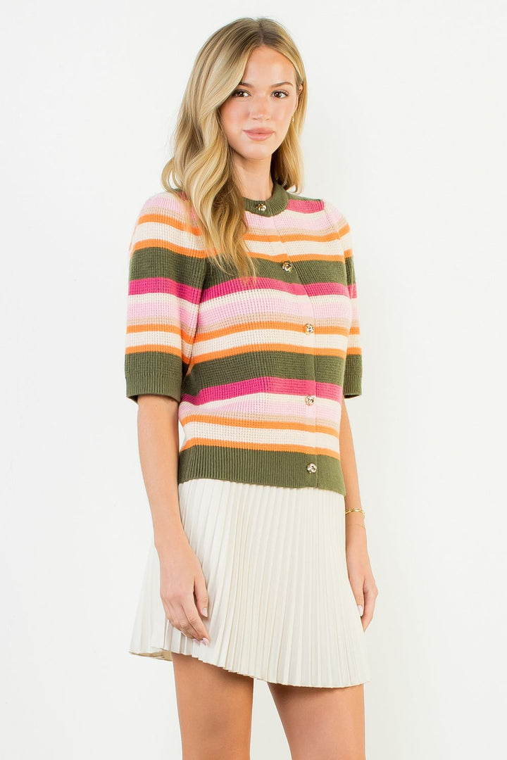 margot striped cardi