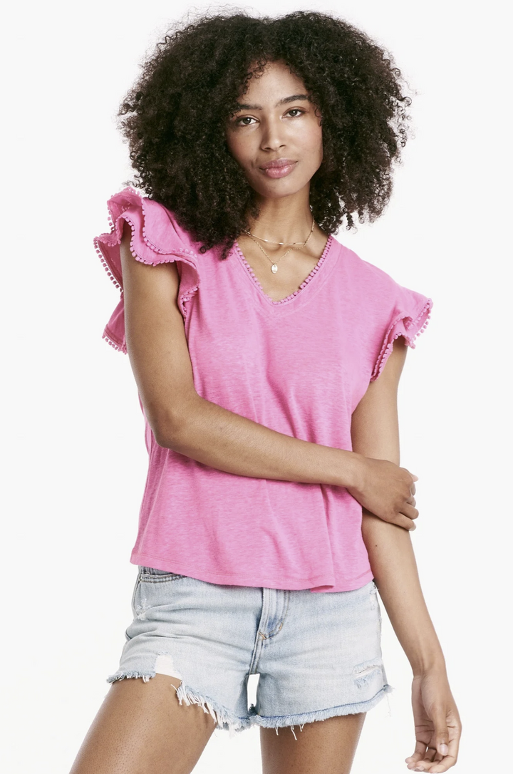 Oslo Petal Sleeve Top - Pink