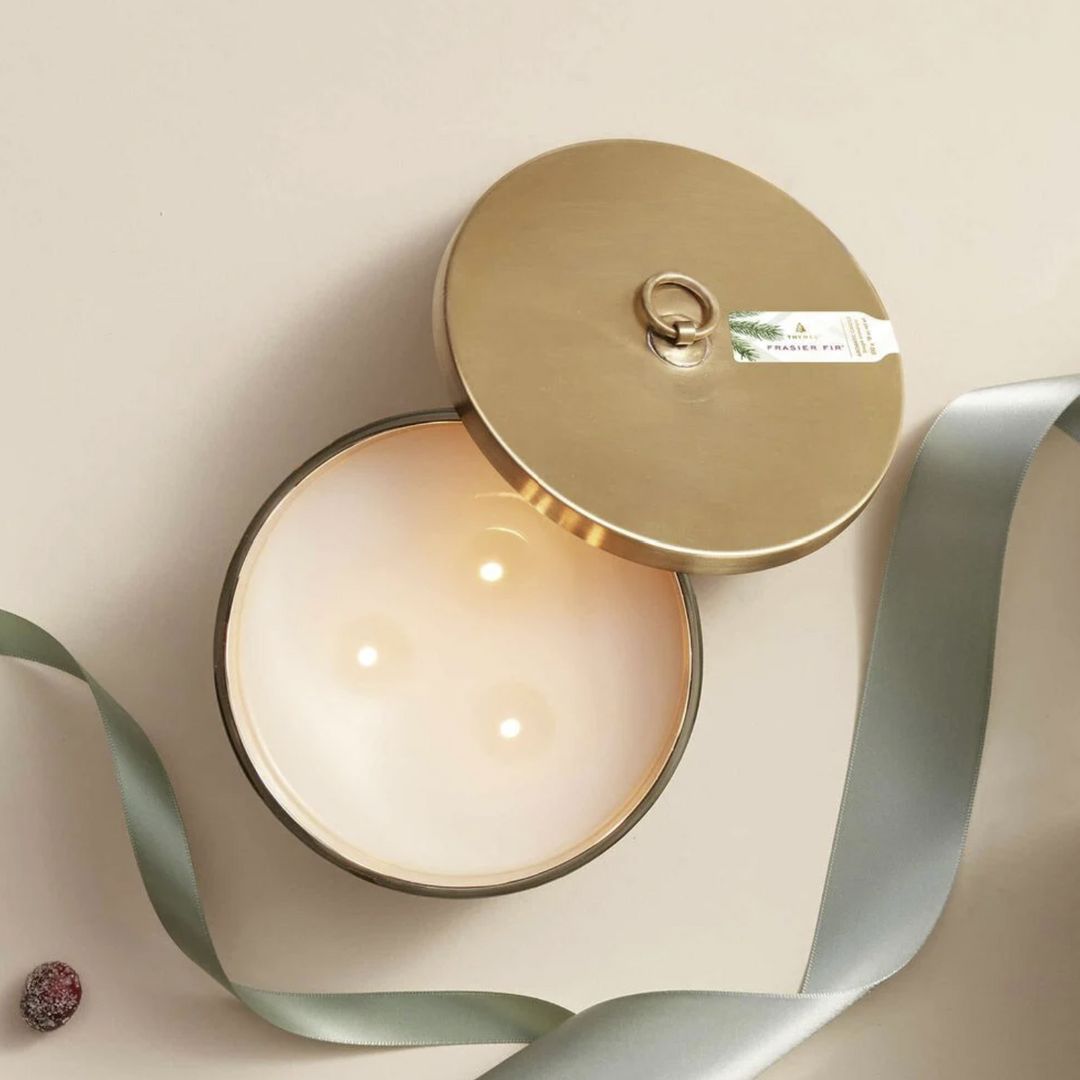 Thymes - Frasier Fir Frosted Plaid 3-Wick Candle