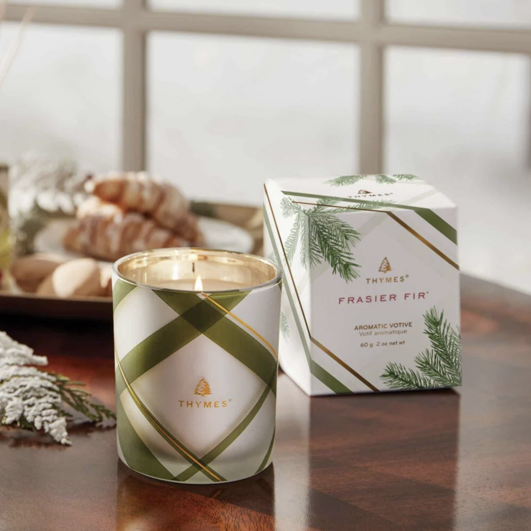 Frosted plaid votive