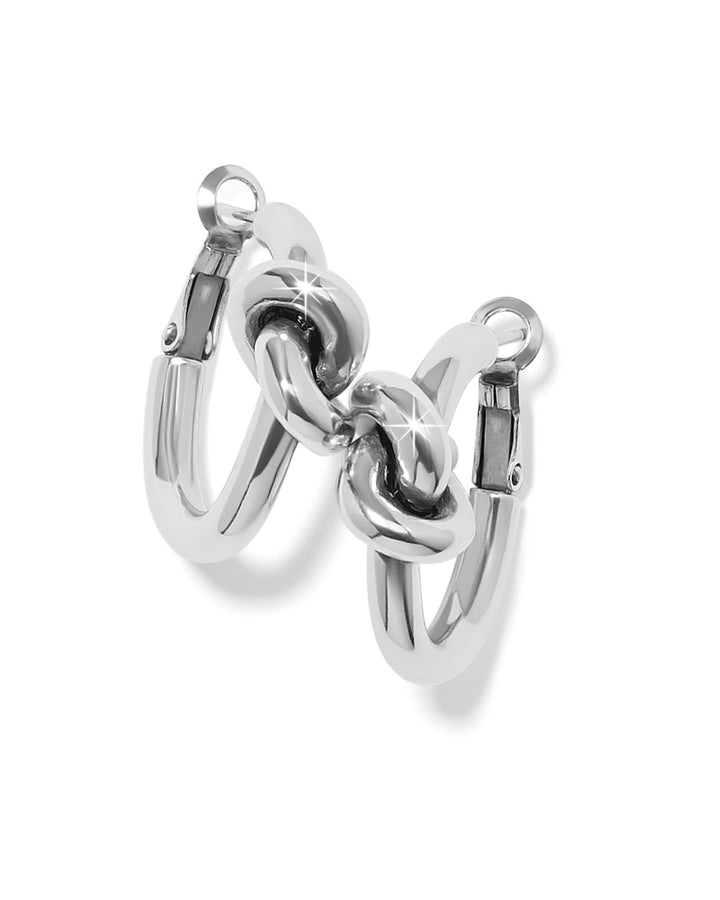 Silver chain-link earring on a white background