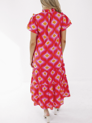The Quinn Ruffle Sleeve Midi Dress