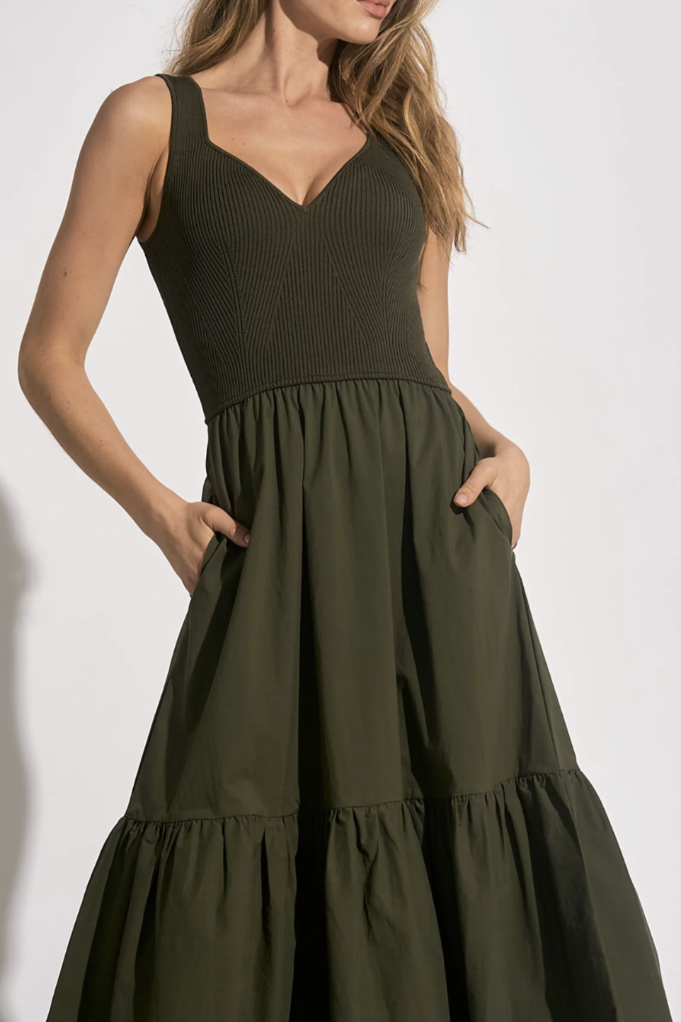 Rhodes Mixed Material Maxi Dress