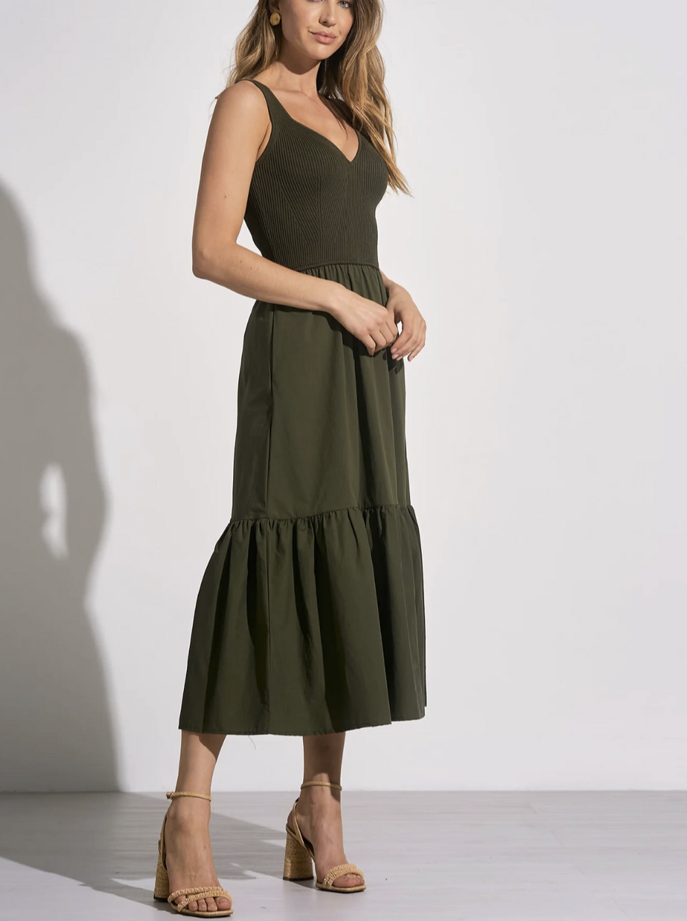 Rhodes Mixed Material Maxi Dress