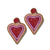 Rosie Heart Outline Earrings Red