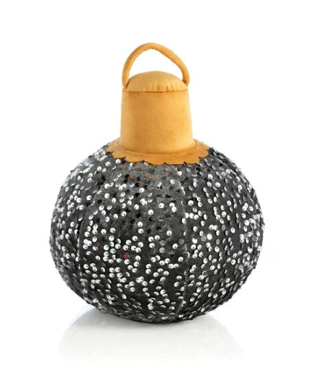 Merry Bauble Sequin Small Pillow Silver