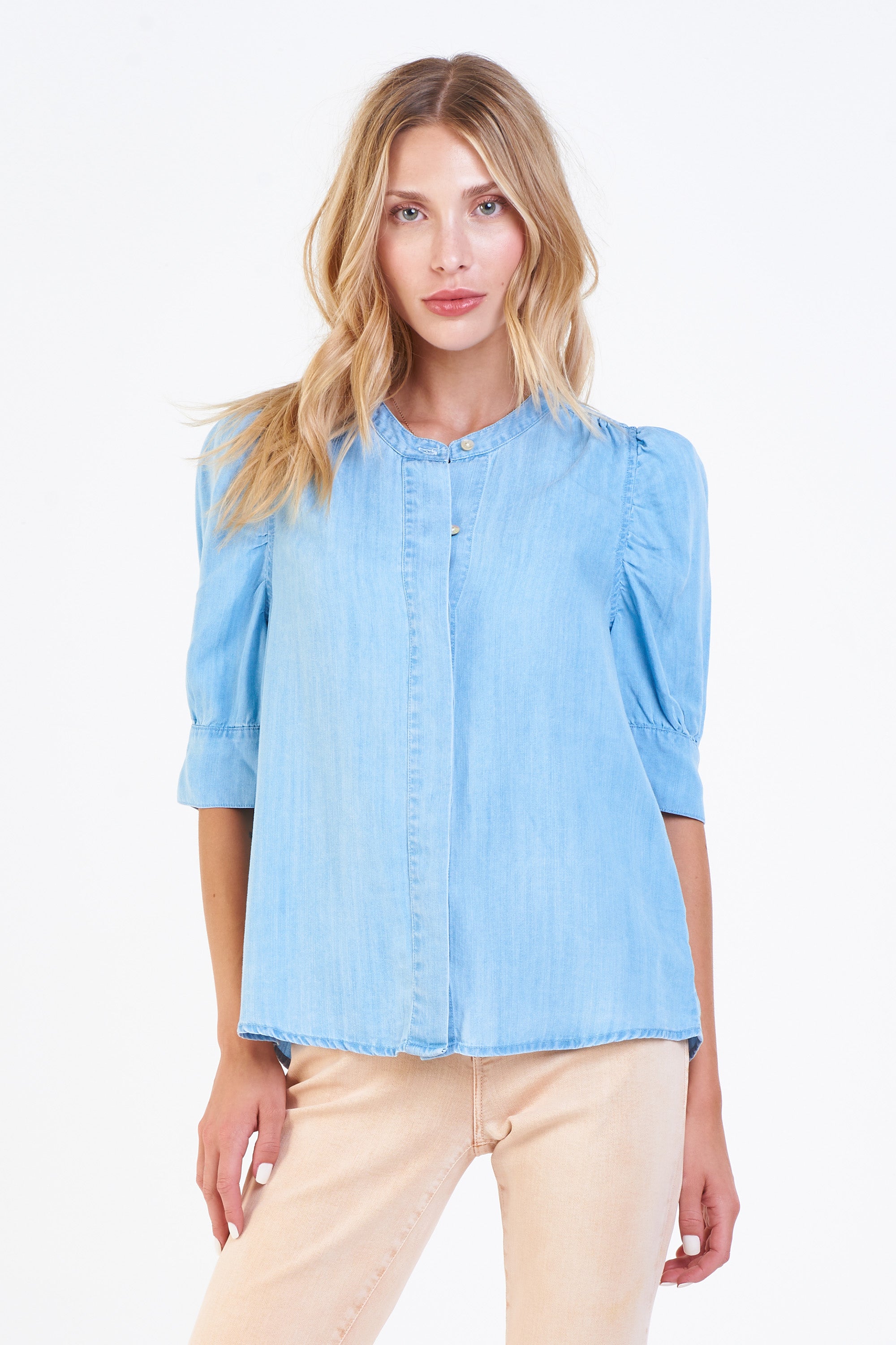 Rowan Blouse - Carolina Blue
