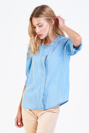 Rowan Blouse - Carolina Blue