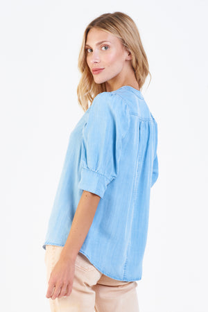 Rowan Blouse - Carolina Blue