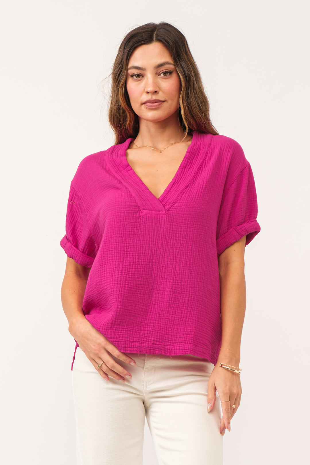 Jailee Top - Pink Flash