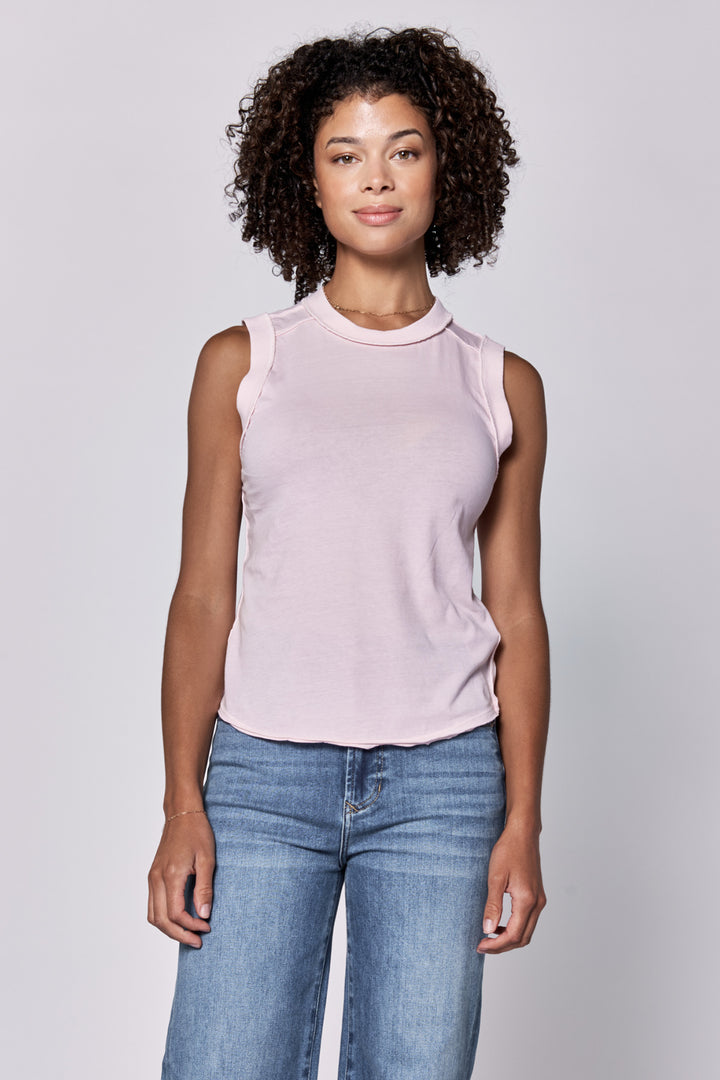 Zo Raw Edge Tank Top - Pink A Boo