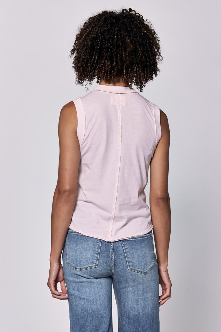 Zo Raw Edge Tank Top - Pink A Boo