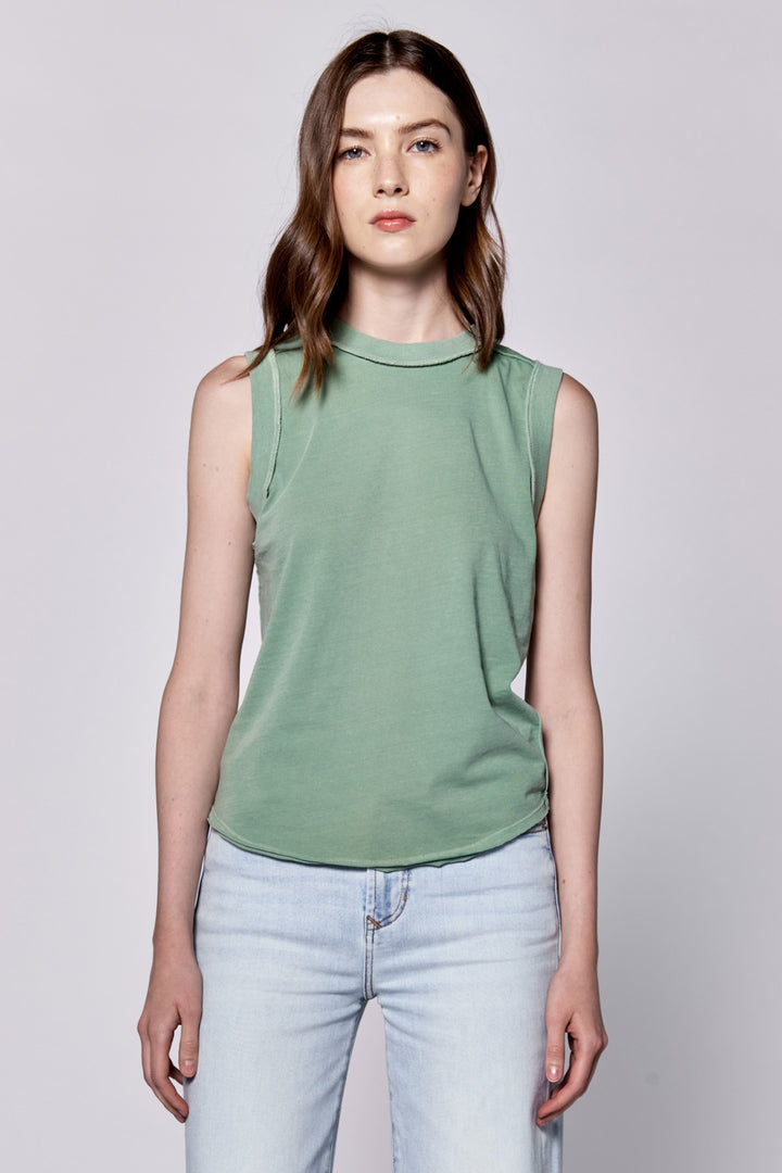 Zo Raw Edge Tank Top - Iceberg Green