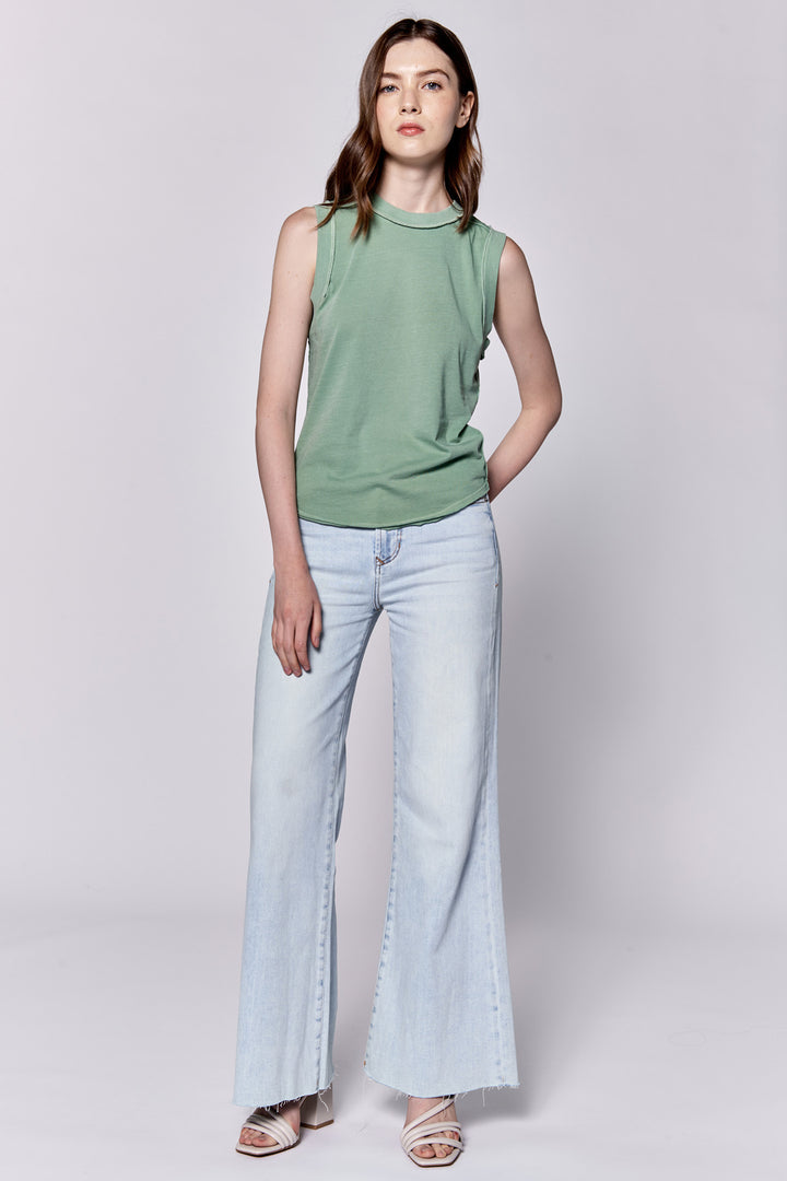 Zo Raw Edge Tank Top - Iceberg Green