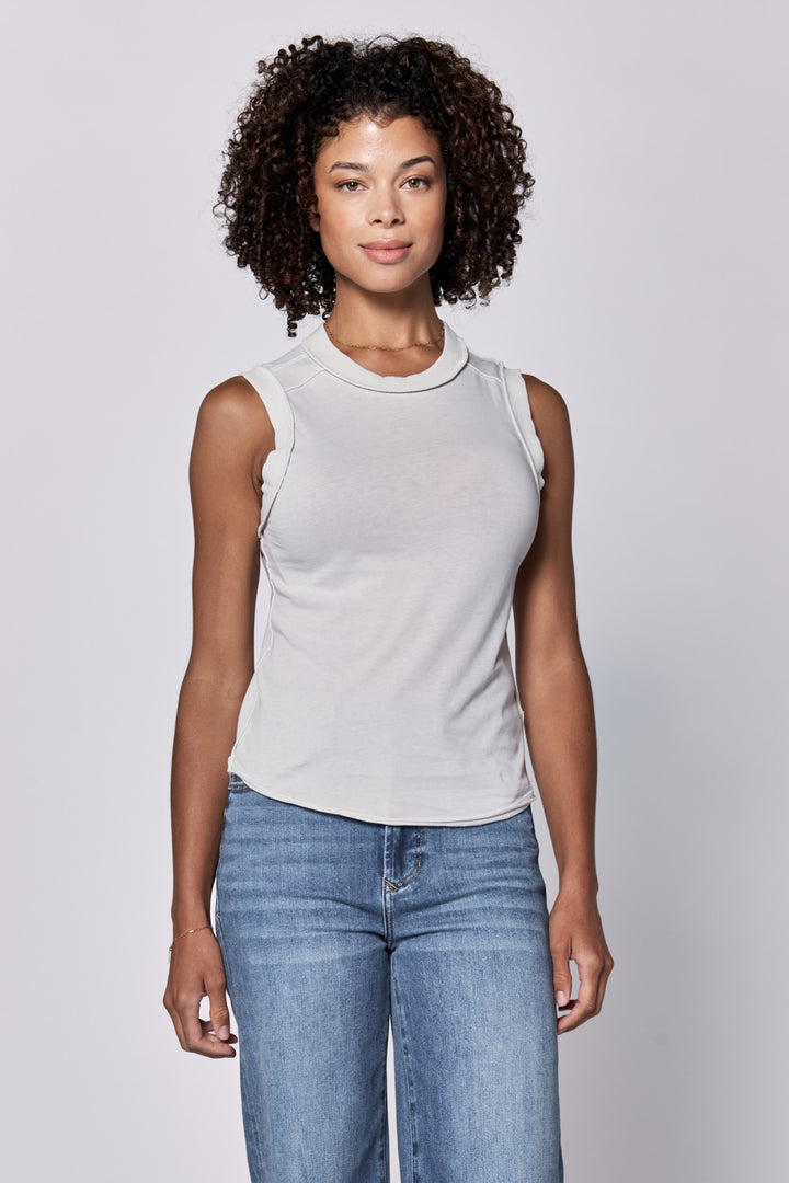 Zo Raw Edge Tank Top - Dawn Blue