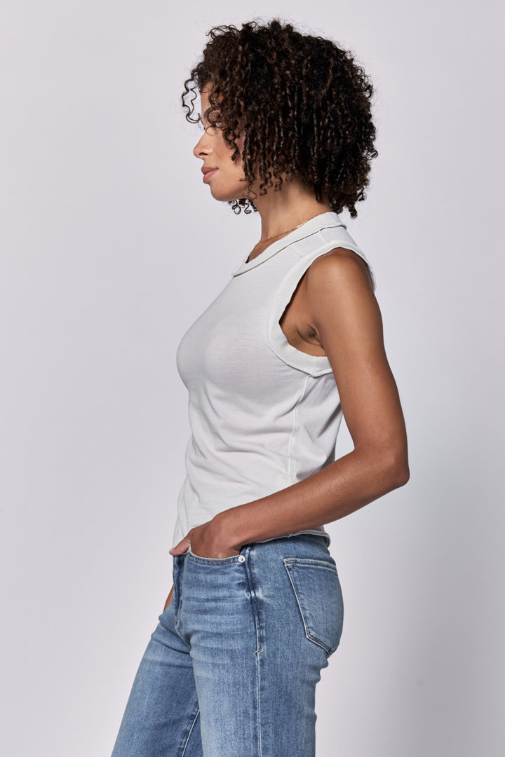 Zo Raw Edge Tank Top - Dawn Blue