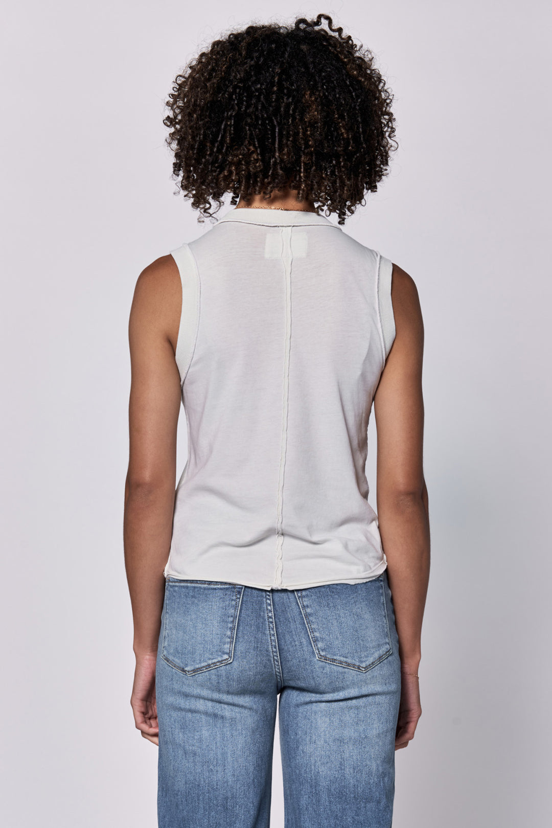 Zo Raw Edge Tank Top - Dawn Blue