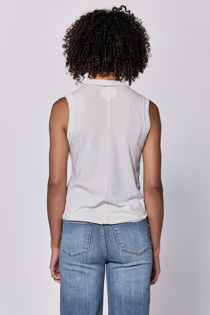 Zo Raw Edge Tank Top - Dawn Blue