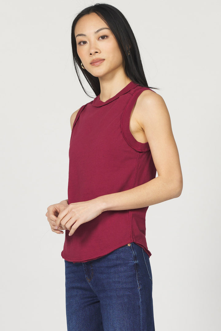 Zo Raw Edge Tank Top - Tibetan Red
