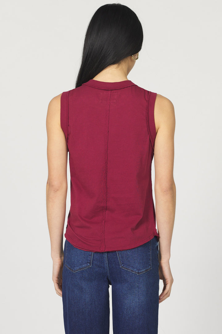 Zo Raw Edge Tank Top - Tibetan Red