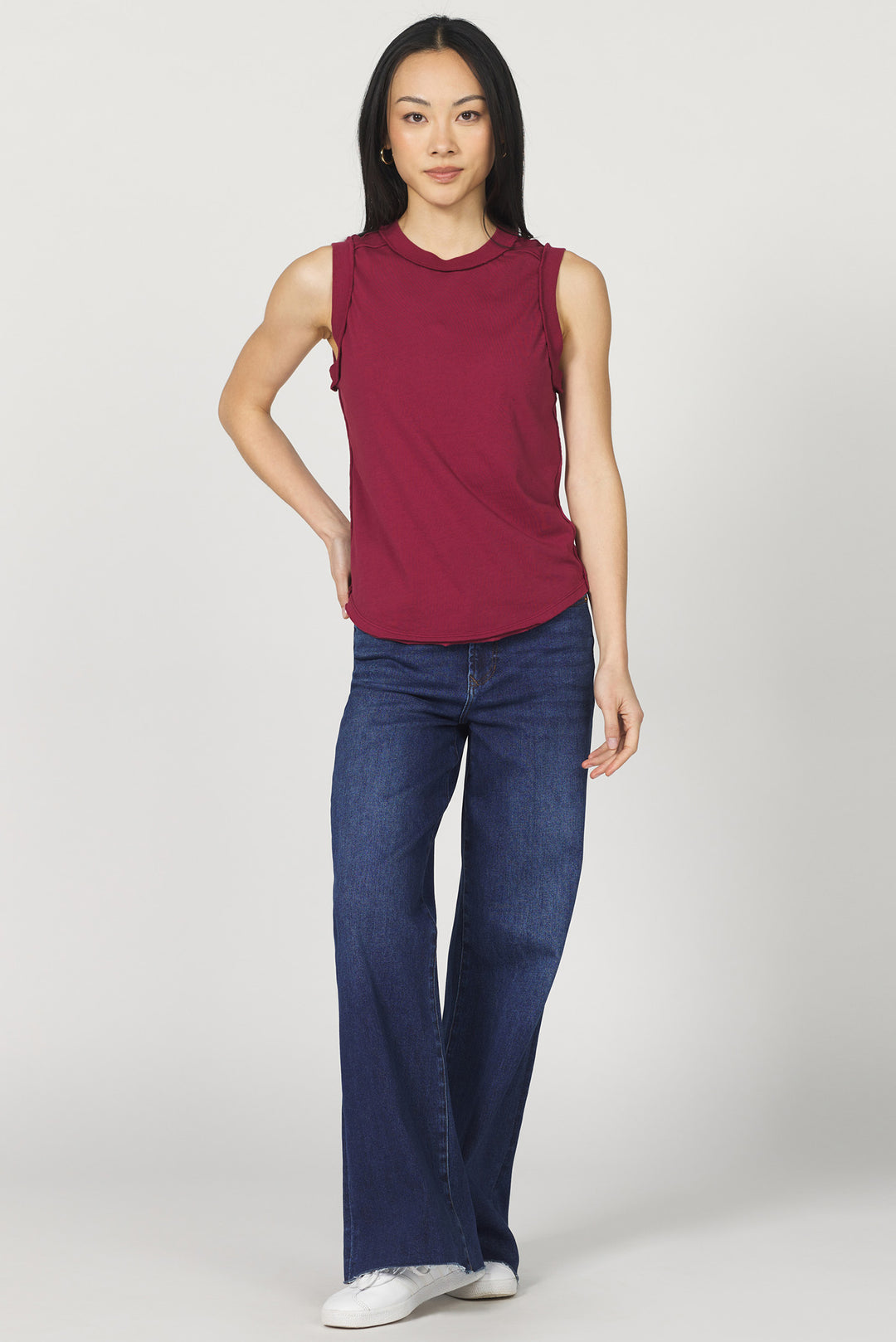 Zo Raw Edge Tank Top - Tibetan Red