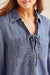 Elbow Sleeve Chambray Blouse
