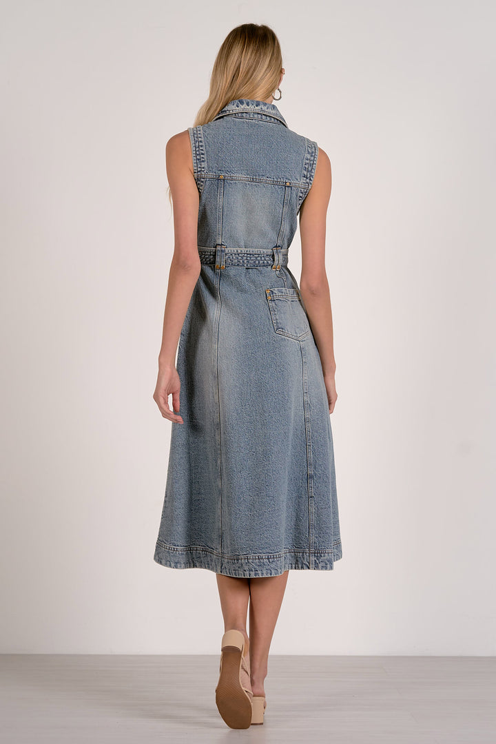 back of denim dress