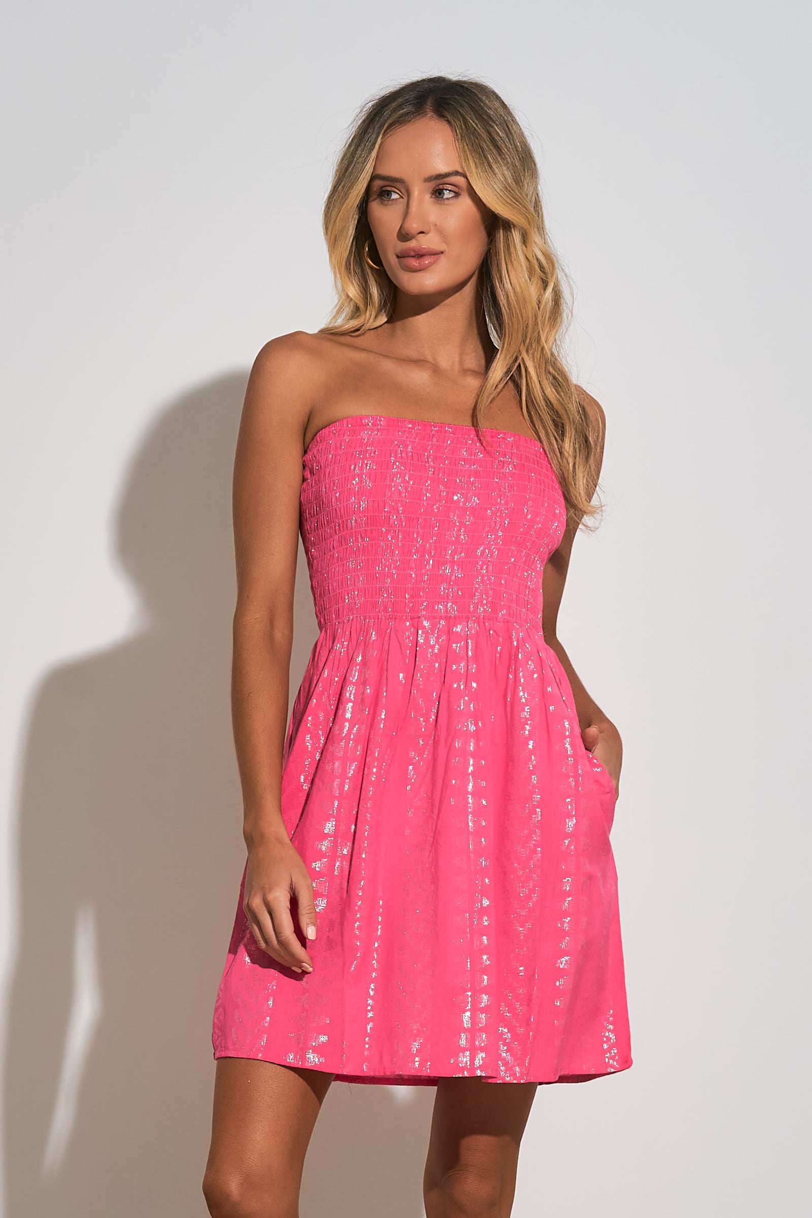 Pink Strapless Resort Dress