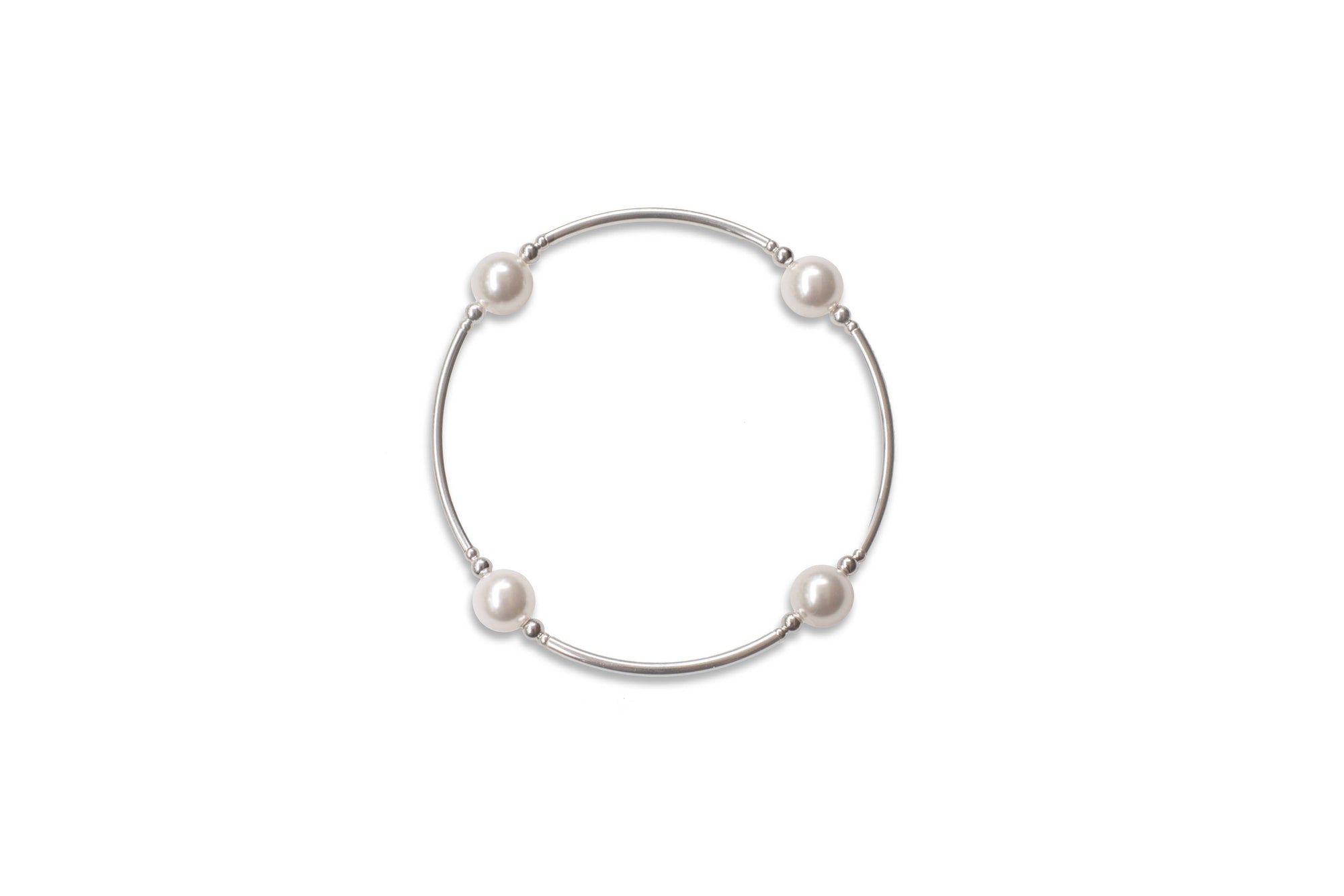 8mm White Pearl Blessing Bracelet: S