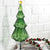 13.75" Lighted Tree with Green Glitter Swirl