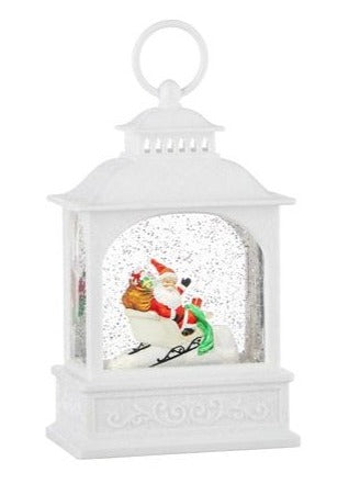 Santa in Sleigh Lighted Water Lantern