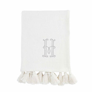 INITIAL WHITE THROW BLANKETS