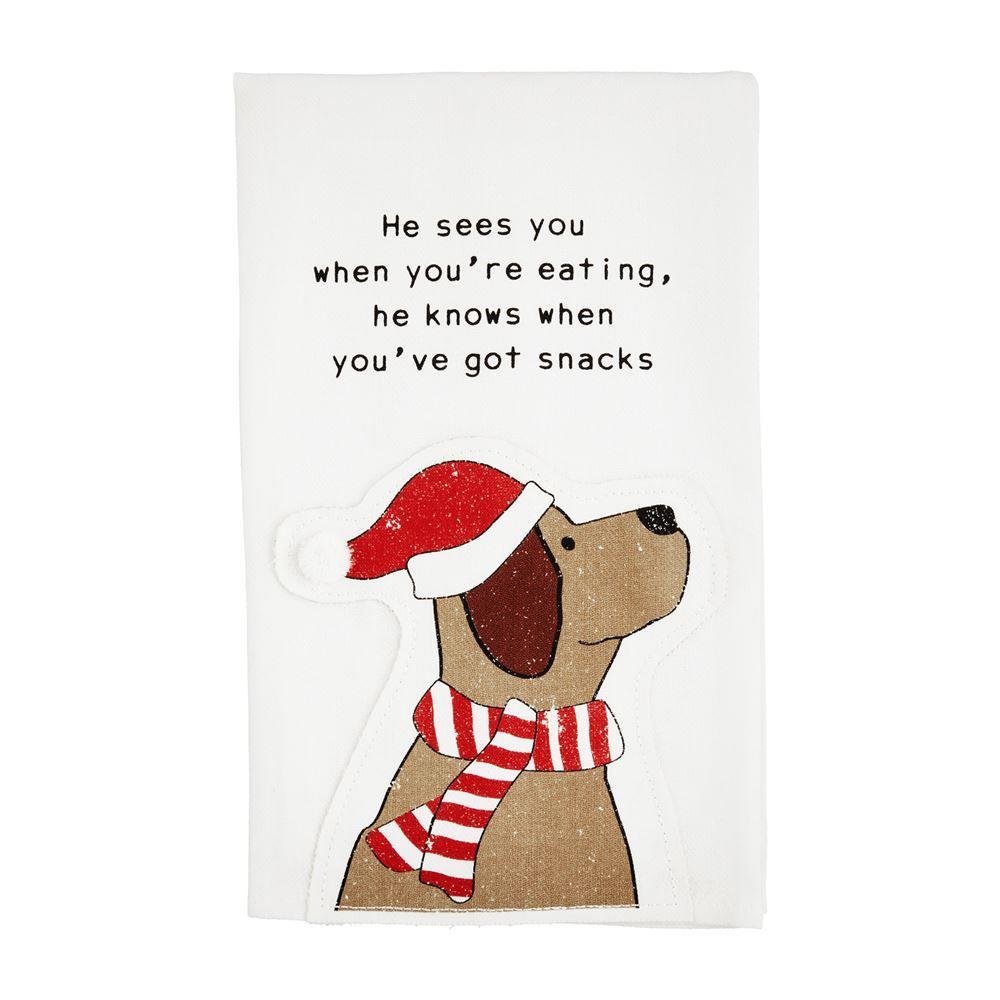 Holiday Pups Eat Towel