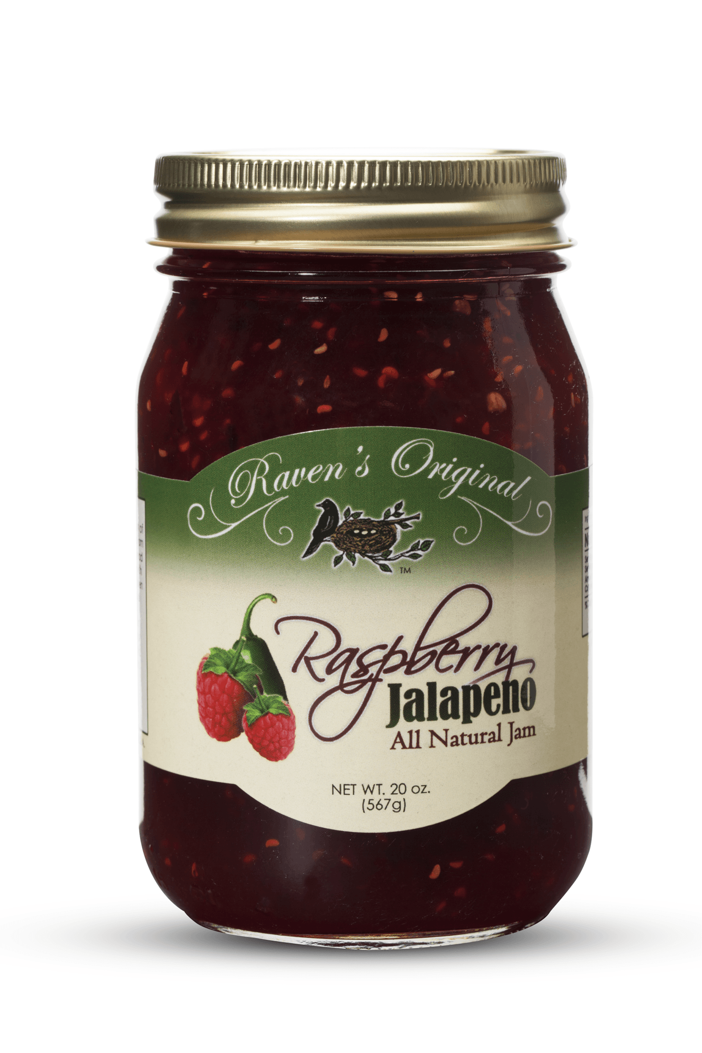 Old fashioned and made in the tradition of days gone by, our jam is made in open kettles and hand stirred in small batches. Raven's Original raspberry jalapeno jam makes the perfect hors d’oeuvre, snack or dip. 20 oz.