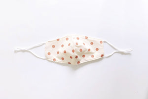 We've Got You Covered Face Mask in dots.  8" x 4" with 4" adjustable ear loops Non-Medical Grade Washable Poly/Cotton