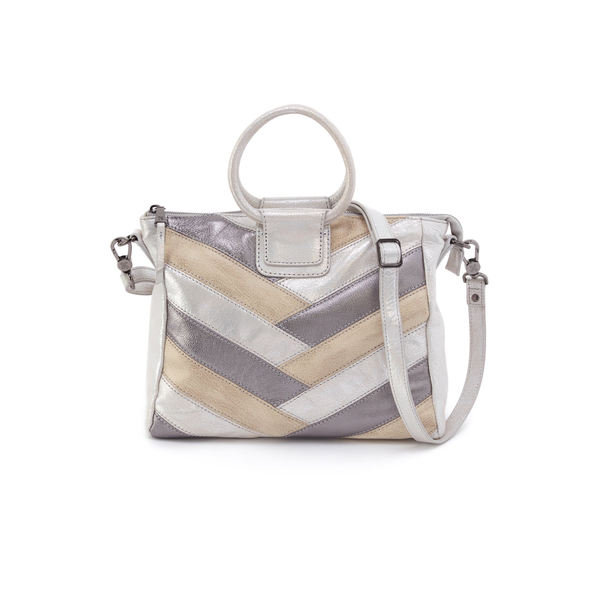 Hobo Sheila Medium in Silver Patchwork