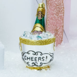 Pop the cork and start the celebrations with this festive Cheers Champagne Bucket Ornament. Choose from three different styles. 