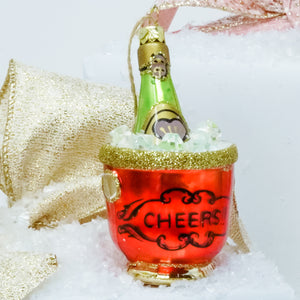 Pop the cork and start the celebrations with this festive Cheers Champagne Bucket Ornament. Choose from three different styles. 