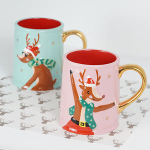 Festive Reindeer Holiday Mug