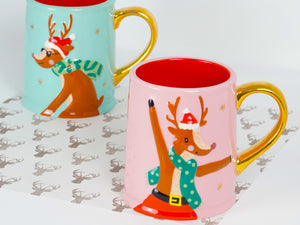 Festive Reindeer Holiday Mug