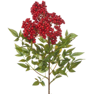 A classic holiday decor staple, these Pepper Berry Spray stems add a wonderful touch of colorful greenery. Place them in a vase or use to add a special touch to your Christmas tree.  37.5" Pepper Berry Spray Made of Pe (Polyethylene)