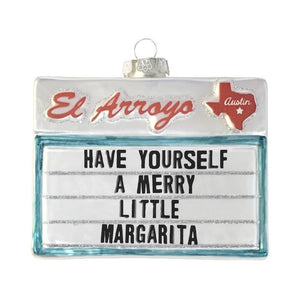 Just put out the holiday decorations now and let’s wrap this year up. NEW from El Arroyo their beloved signs commemorated in the perfect 2020 keepsake for your tree.   Collectable mercury glass ornament